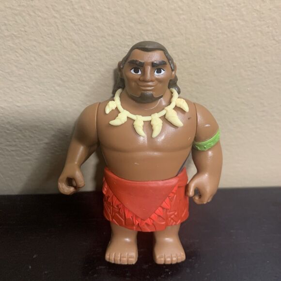 2016 Hasbro Disney Moana Figure Lot of 2 Chief Tui & Maui 4" - Picture 6 of 6
